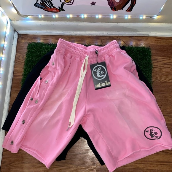 HellStar Pink Rhinestone Men's SnapShorts